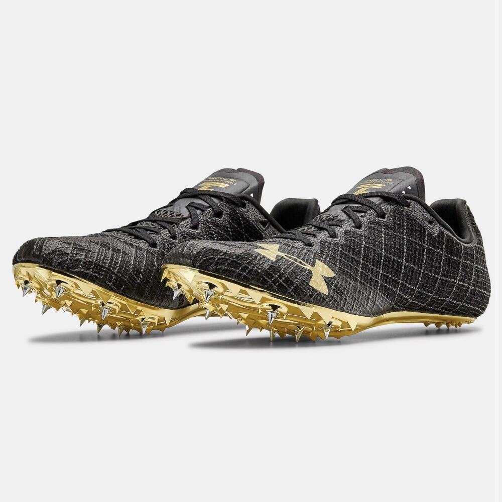 [MEN 5.5/WOMEN 7] Under Armour Sprint PRO 3 Elite Black Gold Track 3022516-003